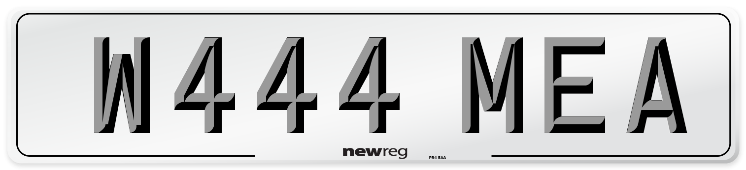 W444 MEA Number Plate from New Reg